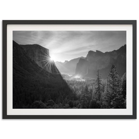 Yosemite Black And White Landscape Wall Art Home Decor