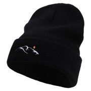 Yosemite Embroidered Big Size Acrylic Long Beanies - Black XL-3XL