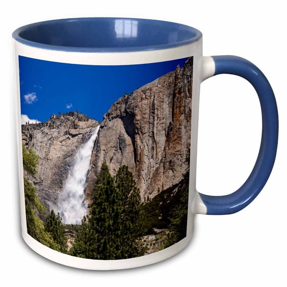3drose, Yosemite Falls, Yosemite Np, California, Usa, 15oz Two-tone Blue Mug