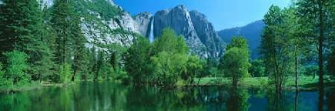 Yosemite Falls and Merced Canvas Art - Alain Thomas (8 x 24)