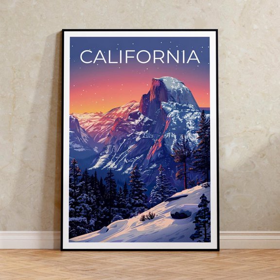 Yosemite Half Dome California Mountain Wall Art Decor Unframed Paper Print