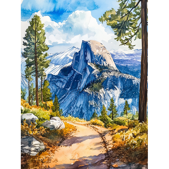 Yosemite Half Dome Landscape Canvas Print/Wall ArtSuitable for Living RoomBedroomOfficeDining Roomand Hotel Decoration.