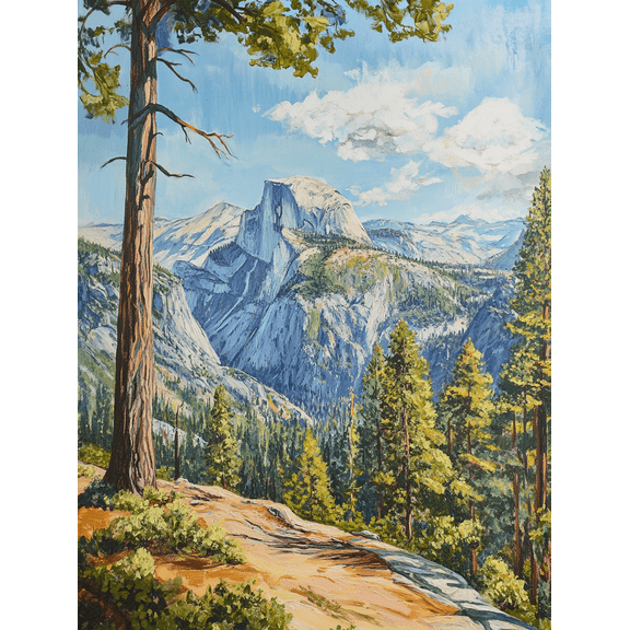 Yosemite Half Dome Landscape Canvas Wall Art Perfect for Living Room Bedroom Office Hotel and Gallery Decor