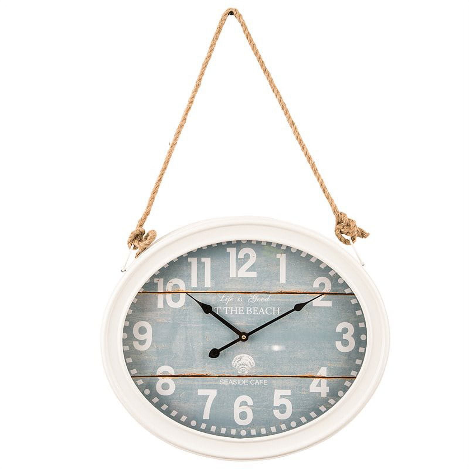 Small Light Blue and White Roped Coastal Wall Clock