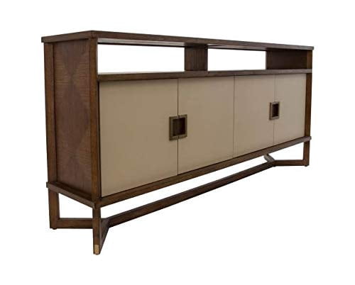 Diamond Lagos Storage Console/Media Cabinet Brown/Black, Neutral Cream, Aged Brass