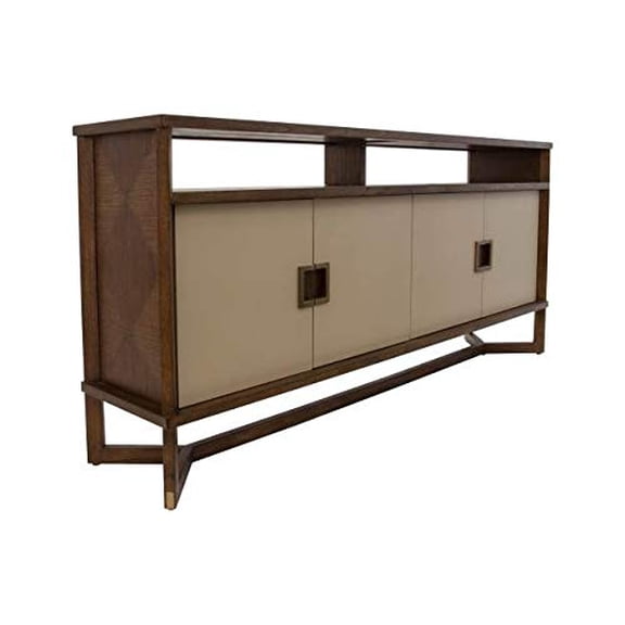 Diamond Lagos Storage Console/Media Cabinet Brown/Black, Neutral Cream, Aged Brass