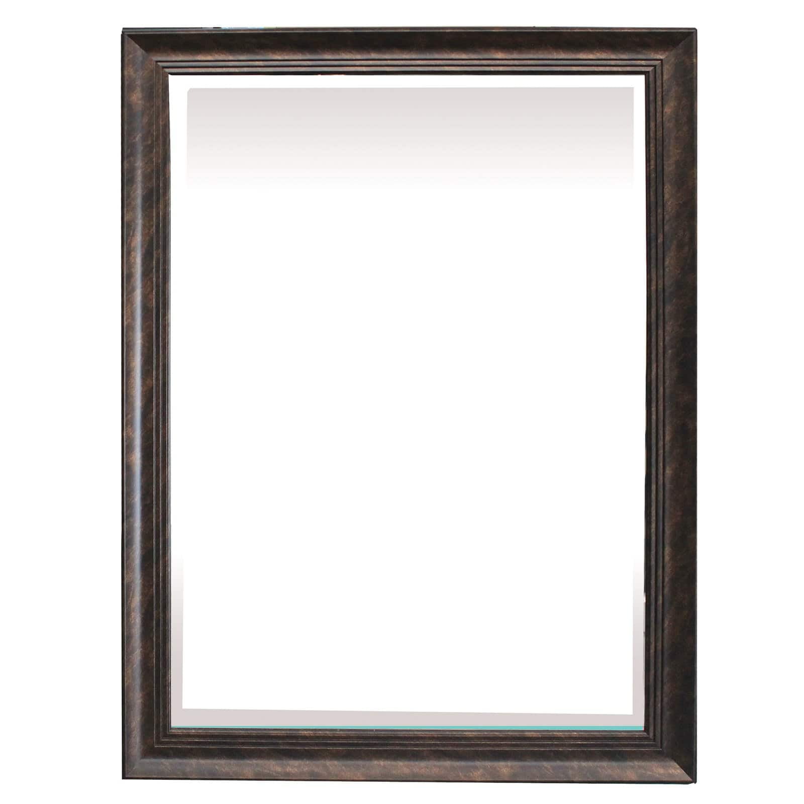 Elegant Dark Bronze Rectangular Wall Mirror 24" x 36"