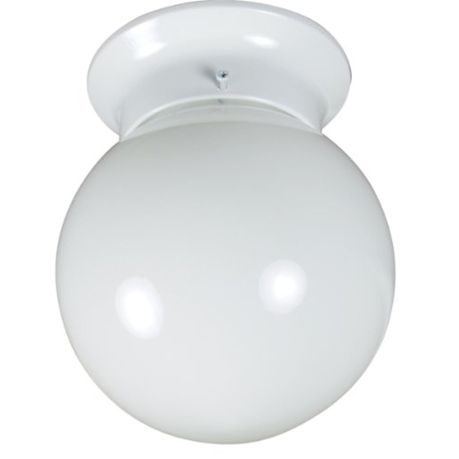 White Glass Globe Flush Mount Light Fixture