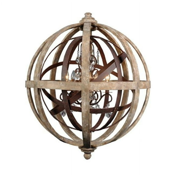 Yosemite Home Decor 5 Light Chandelier in Antique White Finish - White