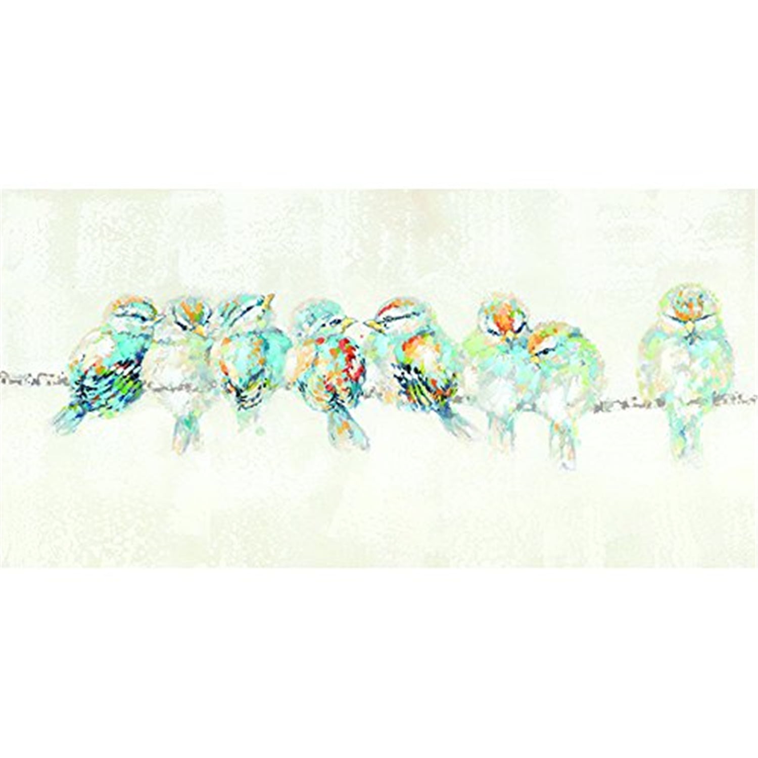 Afternoon Gathering Multicolor Acrylic Bird Canvas Art