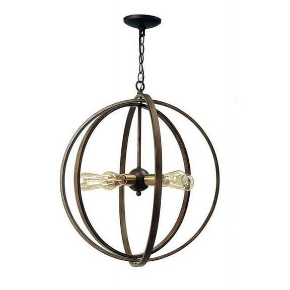 Yosemite Home Decor Alpha 5-Light Metal Orb Chandelier in Antique Brass