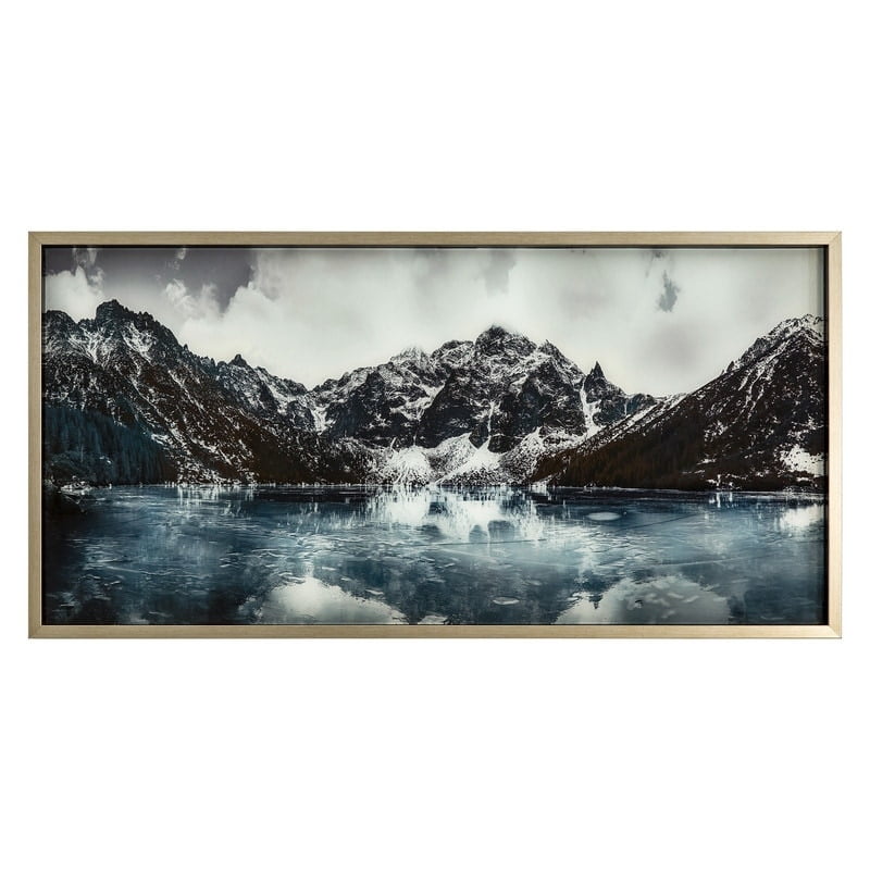 Artic Slumber Silver Framed Landscape Glass Poster