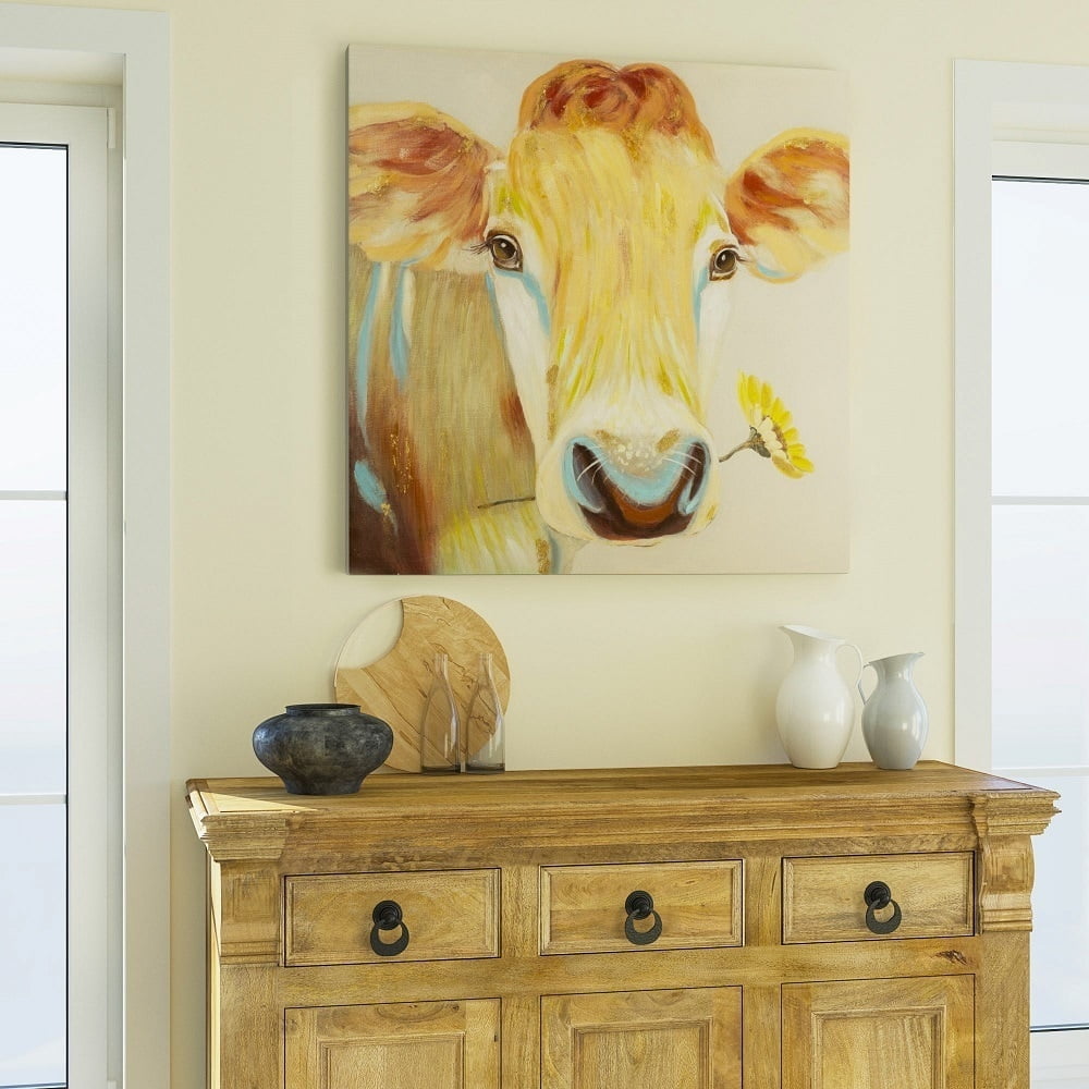 Beauty in Betsy Hand-Painted Cow Canvas Art