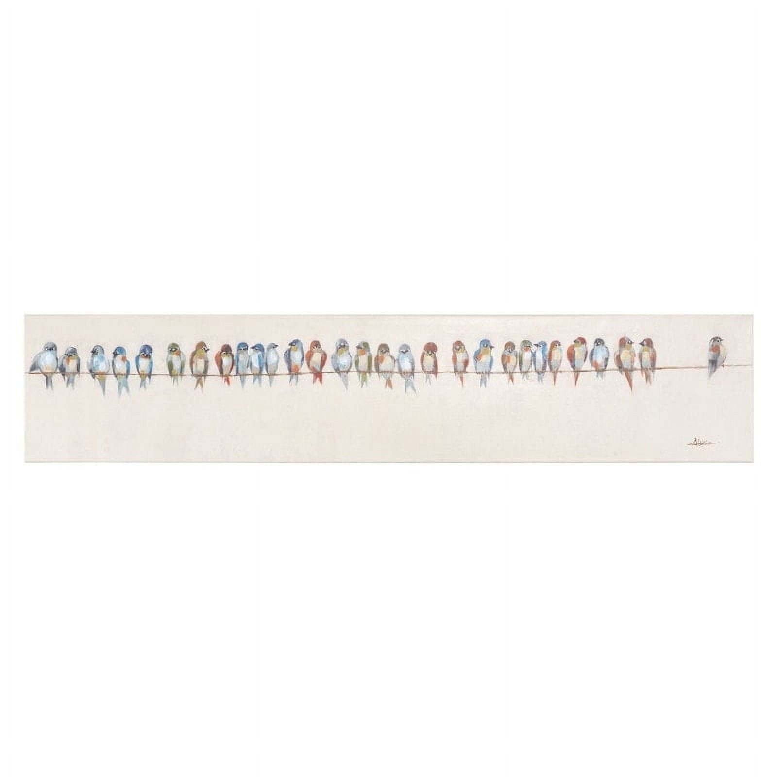 Colorful Birds on Wire Acrylic Canvas Wall Art