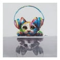 thumbnail image 1 of Yosemite Home Decor "Cat Beats" Wood Gallery Wrapped Wall Art in Multi-Color, 1 of 4