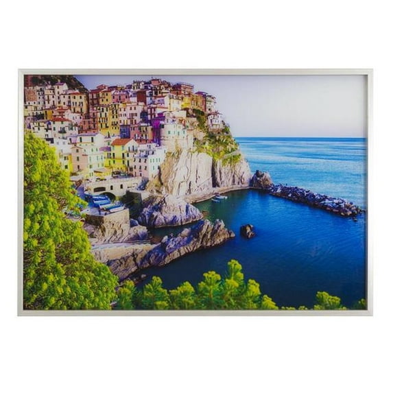 Yosemite Home Décor 'Coastal Charm' - Photo Printed on Tempered Glass, Framed