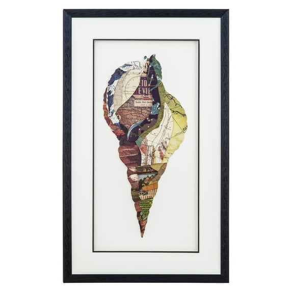 Yosemite Home Decor "Conch II" Glass Framed 3D Wall Art in Multi-Color