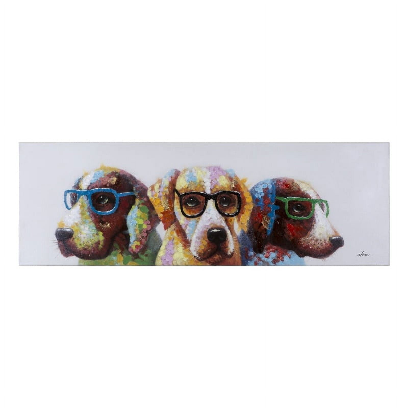 Cool Dogs Colorful Acrylic Canvas Wall Art, 60"x20"
