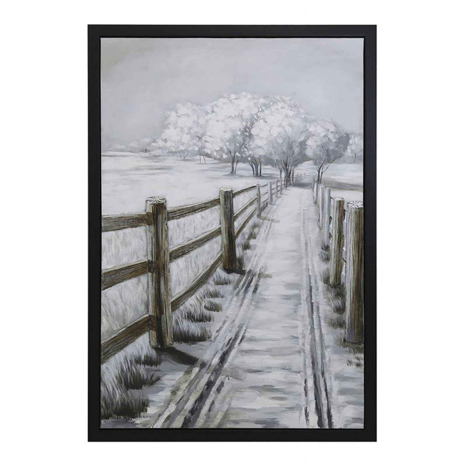 Yosemite Home Decor 'Country Road II' Plastic Canvas Wall Art in Multi