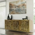 thumbnail image 1 of Yosemite Home Decor Dream Weaver Wood Accent Console Table in Brown/Gold, 1 of 5