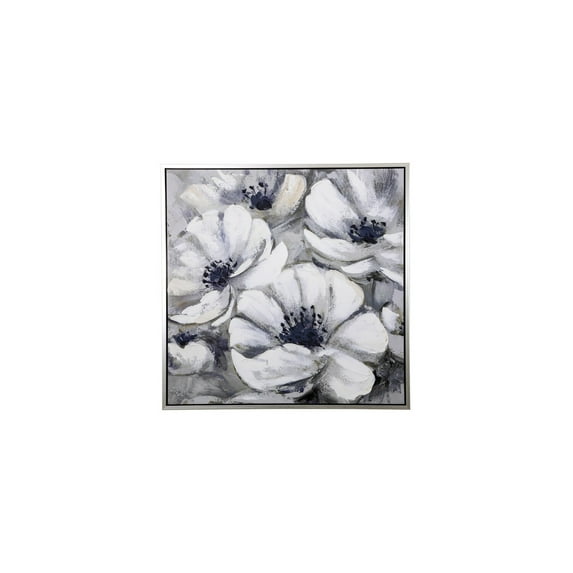 Yosemite Home Decor Effloresce Floral Wall Art - Black & White Textured Flower Painting