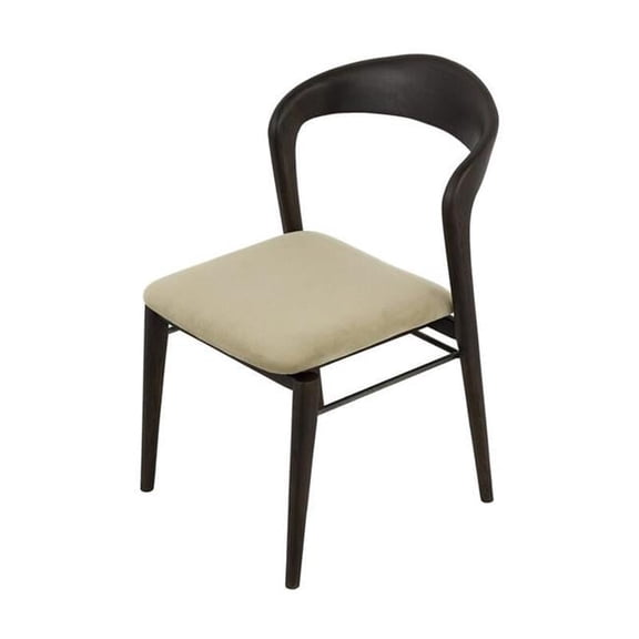 Yosemite Home Decor Giuseppe 19" Teak Wood/Fabric Dining Chair in Off White