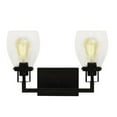 thumbnail image 1 of Yosemite Home Decor Jordan 2-Light Metal/Glass Vanity Light in Clear/Matte Black, 1 of 5