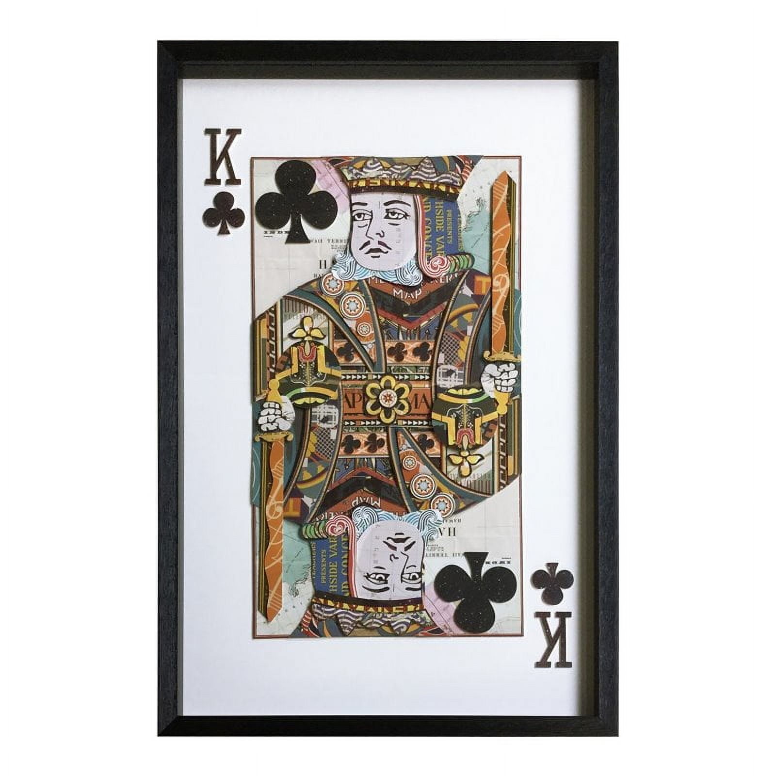 King of Clubs 3D Collage Glass Framed Wall Art