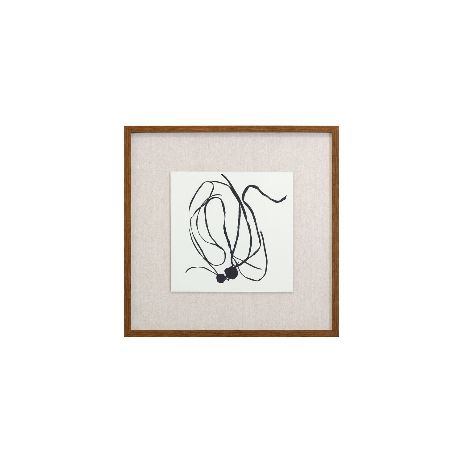 Natural Abstract Black and White Canvas Print with Wooden Frame
