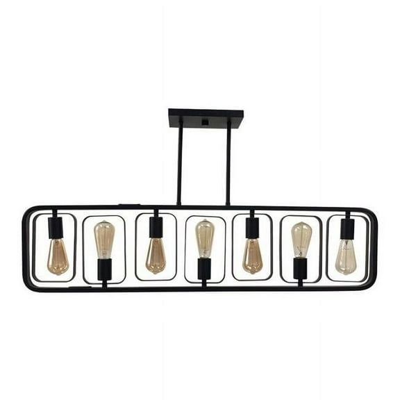Yosemite Home Decor Perseus 7-Light Metal Island Chandelier in Matte Black