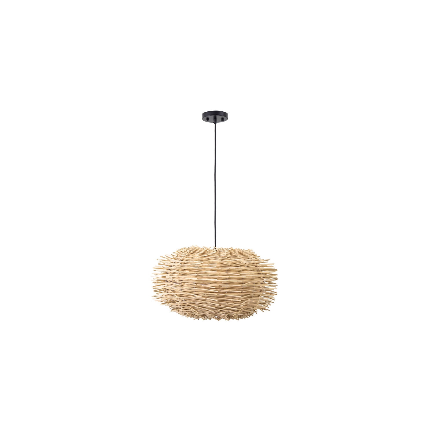 Pua Natural Bamboo Wicker Pendant Light with 12ft Cord