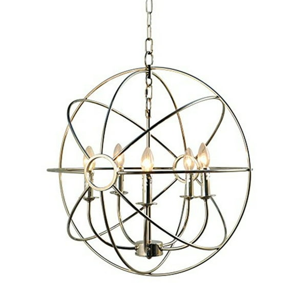 Yosemite Home Decor Shooting Star 5 Lights Mini Chandelier in Nickel Plated