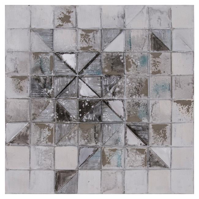 Sky Fractal II Gray Abstract Canvas Wall Art