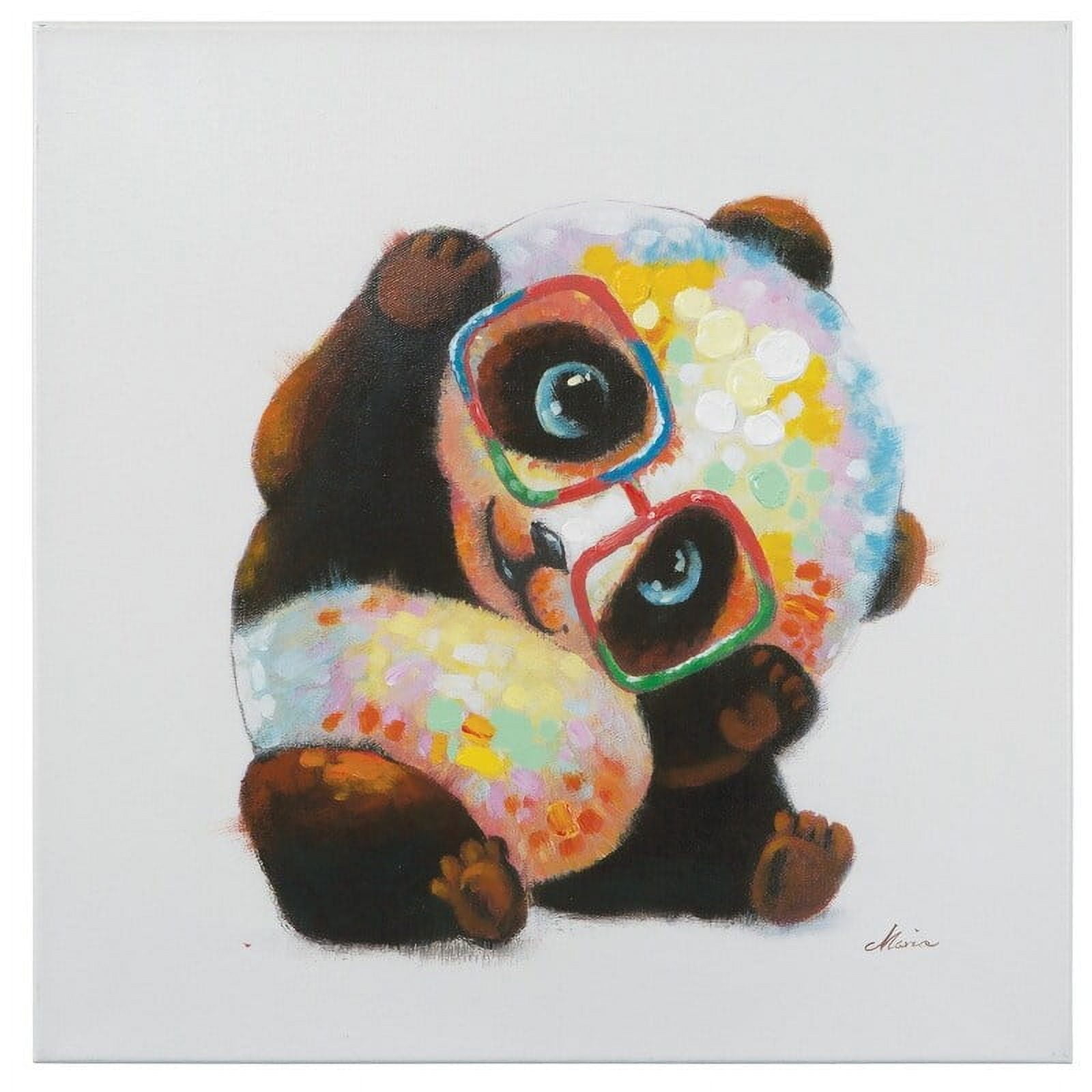 Smarty Panda 24x24 Multicolor Acrylic Canvas Wall Art