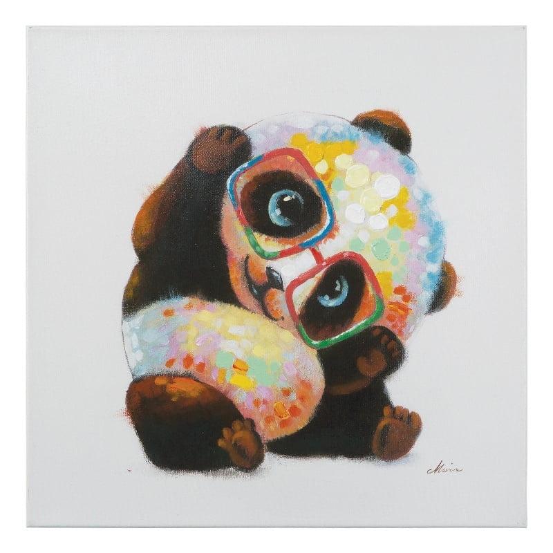Smarty Panda 24x24 Multicolor Acrylic Canvas Wall Art