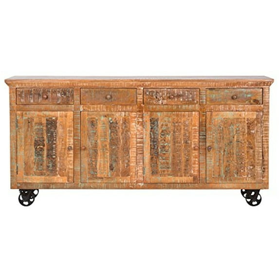 Yosemite Home Decor Solid Mango Wood Storage Console in Natural