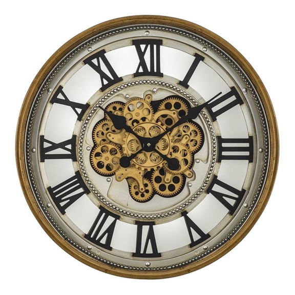 Yosemite Home Decor Sophisticated Design Modern Metal Gear Clock in Gold