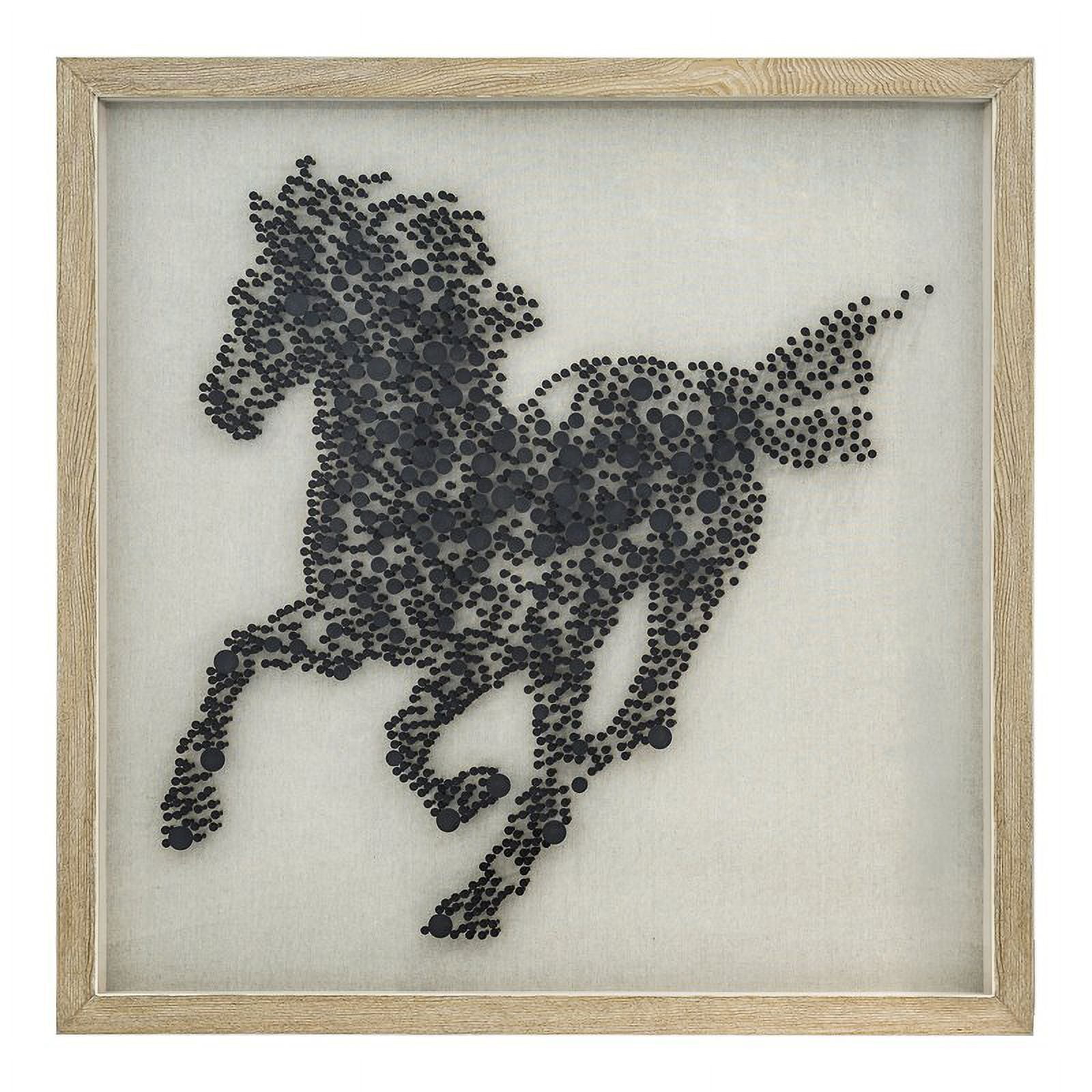 Steed's Silhouette Black Golf Tee Horse Wall Art with Wood Frame