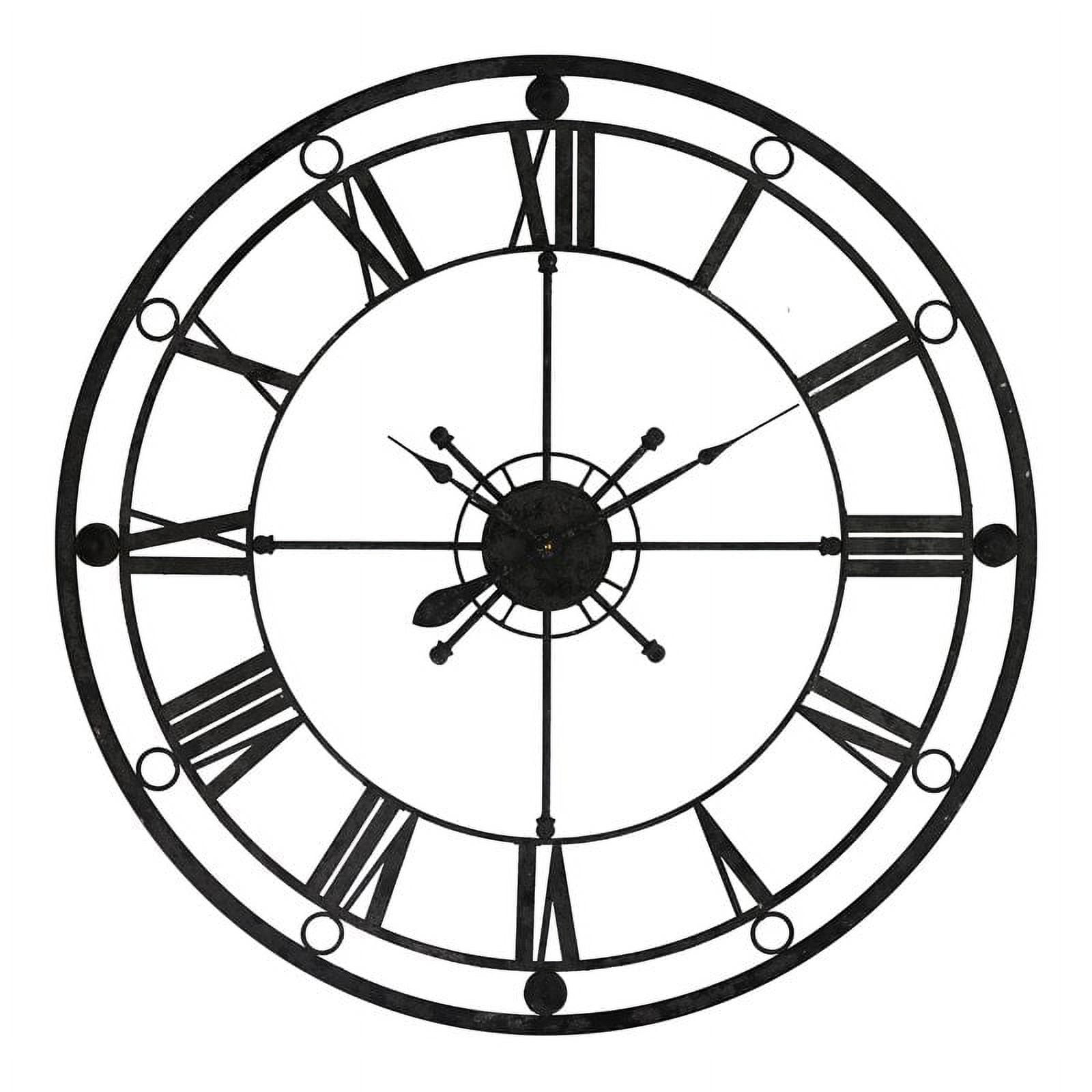 Black Metal Roman Numeral Tower Wall Clock
