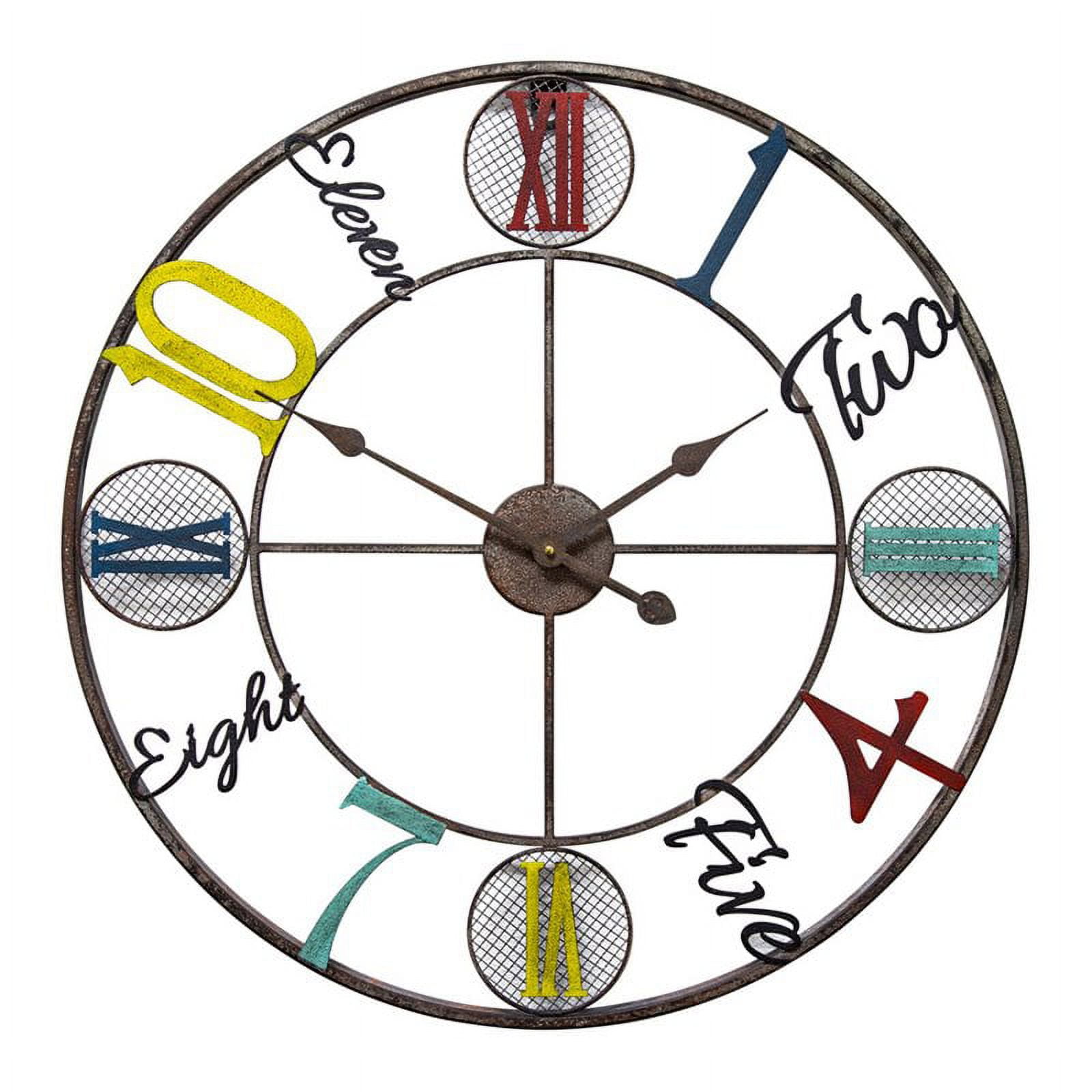 Yosemite Home Decor Whimsical Design Metal Wall Clock in MultiColor