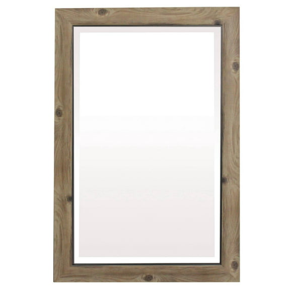 Yosemite Home Gray Wood Frame with Black Trim Wall Mirror