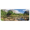 thumbnail image 1 of Yosemite Kitchen Mat, Fluffy Clouds Forest Stones River Yosemite National Park California Usa Waterscape, Plush Decorative Kitchen Mat with Non Slip Backing, 47" X 19", Green Blue, by Ambesonne, 1 of 1