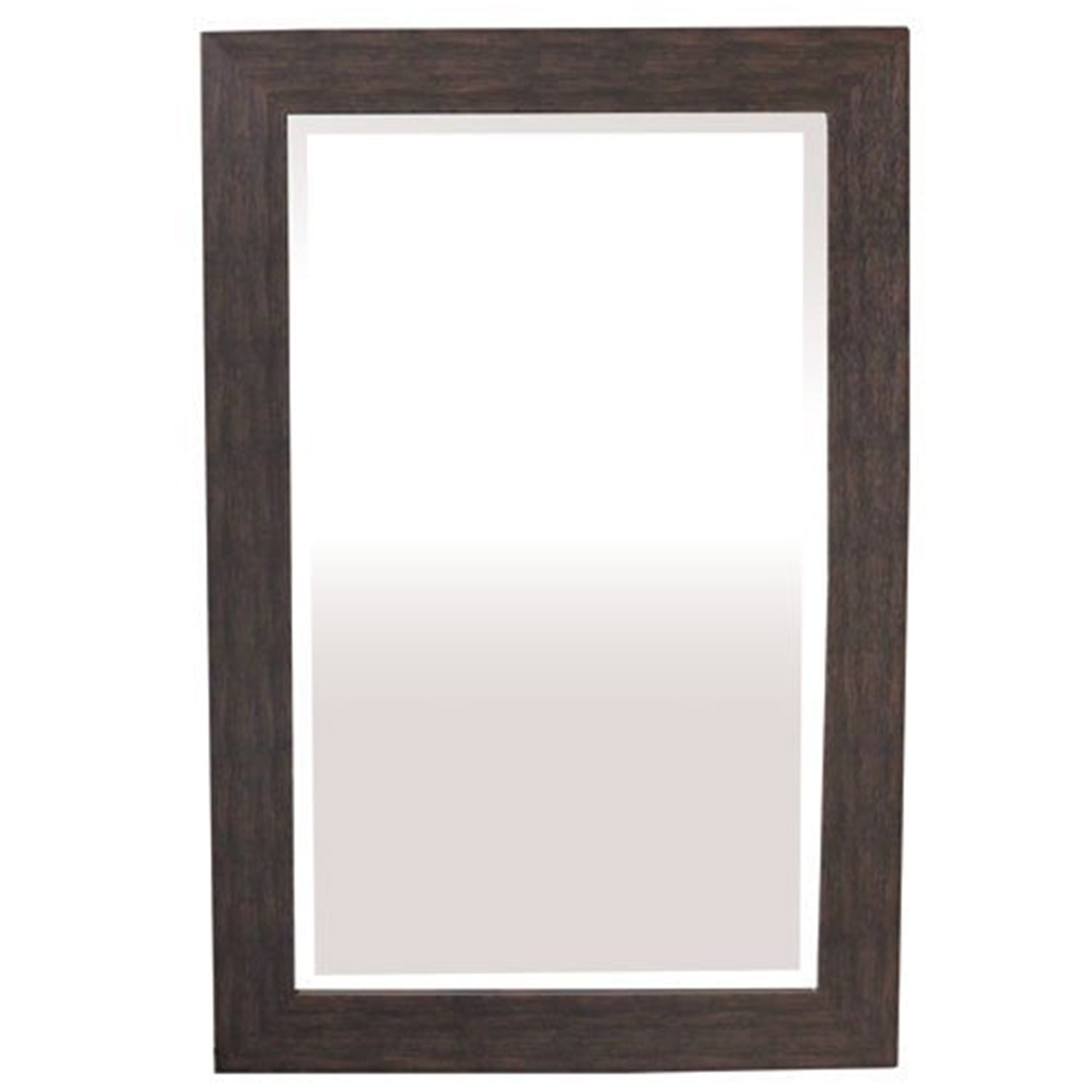 Espresso Elegance Rectangular Wall Mirror with Wood Frame, 24"W x 36"H