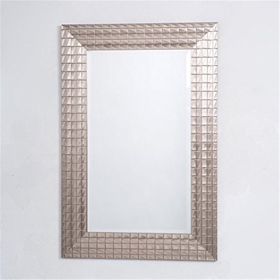 Yosemite Home Decor Pewter Blocks Mirror - Geometric Glam Wall Mirror-Size:24" X 36"