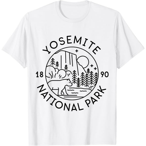Yosemite National Park 1890 California Minimal Unisex T-Shirt for Men Women Kids Toddler,White Color,Size 2T