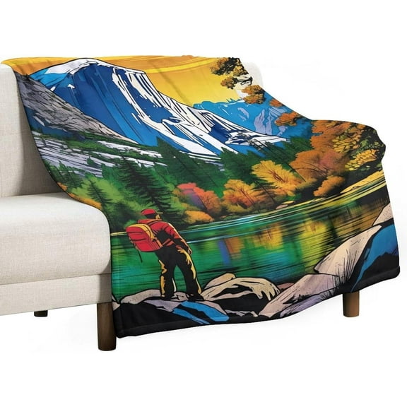 Yosemite National Park Blanket Travel Landscape Blanket Natural Scenic Mountain View Winter Warm Blanket Bedding Birthday Christmas Travel Gift is The Best Gift for Fans'' Bedroom 50x60 inch