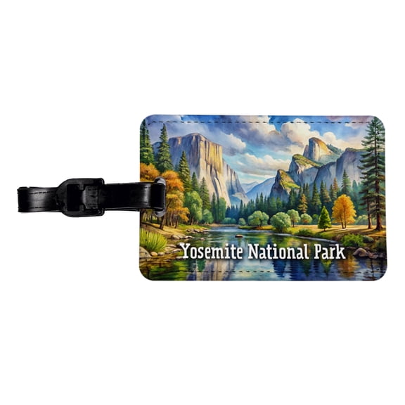 Yosemite National Park California Faux Leather Travel Luggage Tag