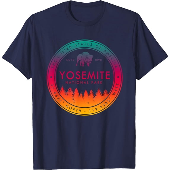 Yosemite National Park California Gifts Souvenir CA Unisex T-Shirt for Men Women Kids Toddler,Navy Color,Size 3T