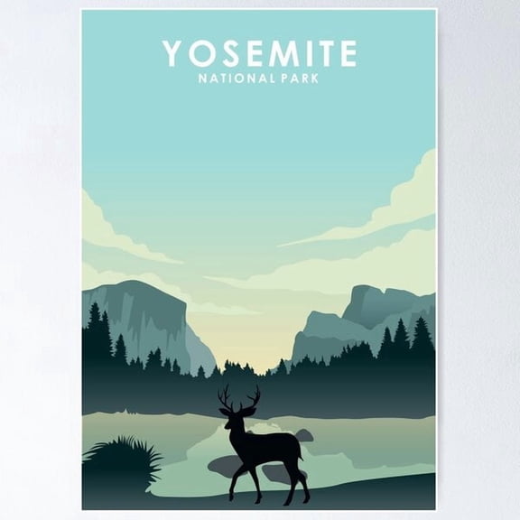 Yosemite National Park California Nature Travel Poster Poster Poster , Poster Print Only