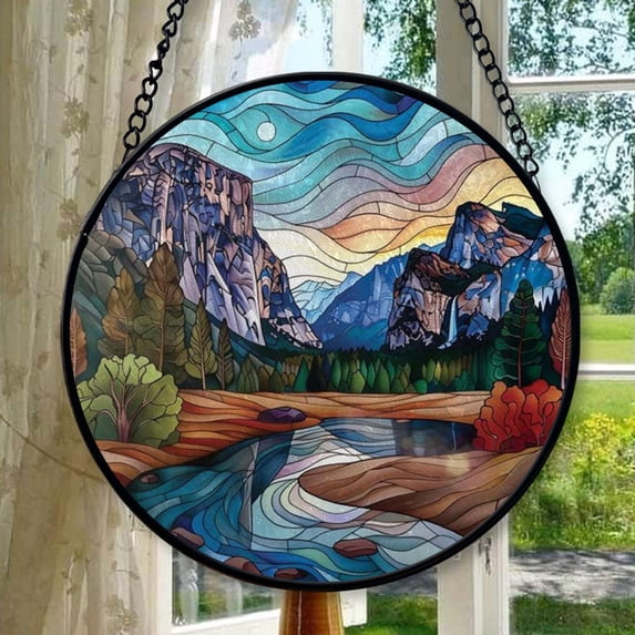 Yosemite National Park - California: Stained Glass-Style Christmas Ornament - Made With Real Glass, Stained Glass Ornament 2025, Holiday Decoration, Seasonal Keepsake Gift, Unique